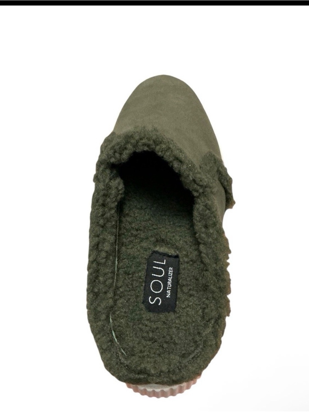 SOUL Naturalizer Olive Green Shearling-Trim Slip-On Mule Sz 6.5 NIB - Picture 5 of 9